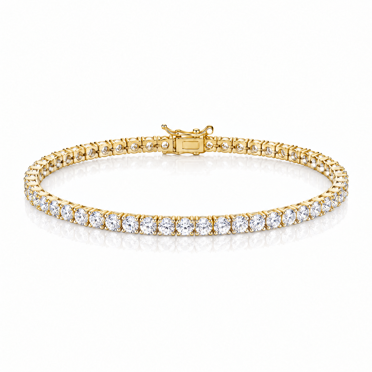 Gold moissanite tennis bracelet 3mm
