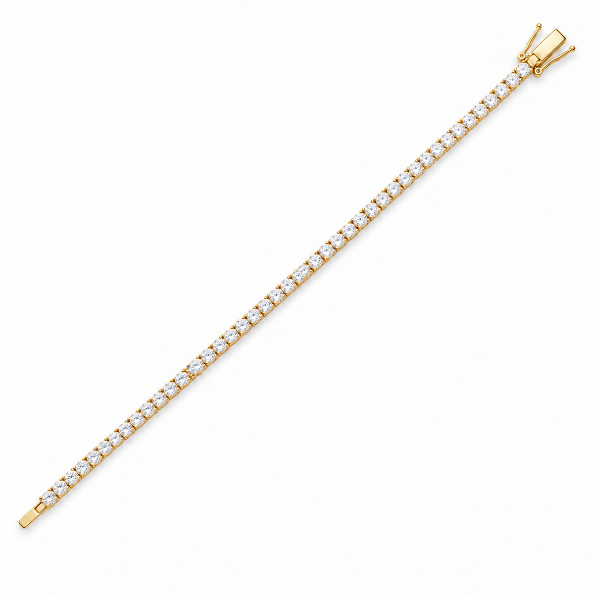 Gold moissanite tennis bracelet open